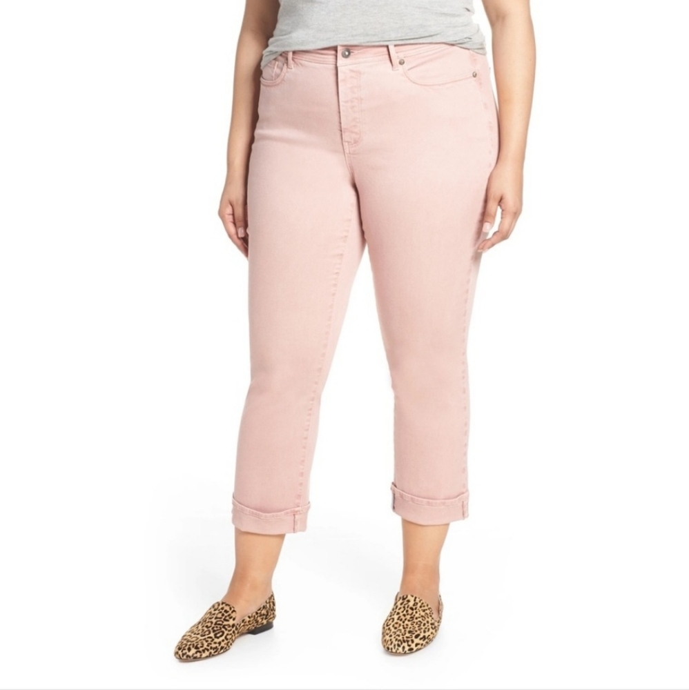 NYDJ Pueblo Rose Cuffed Straight Legged Ankle Length Lift Tuck Jeans Size 18W
